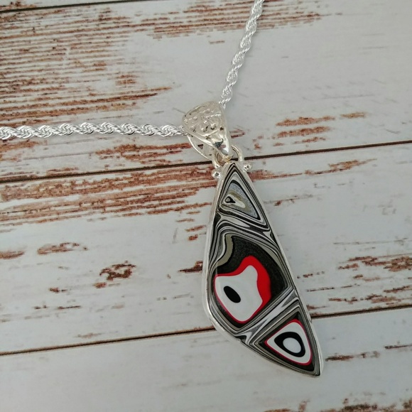 Other - Fordite  Detroit Agate Sterling Pendent